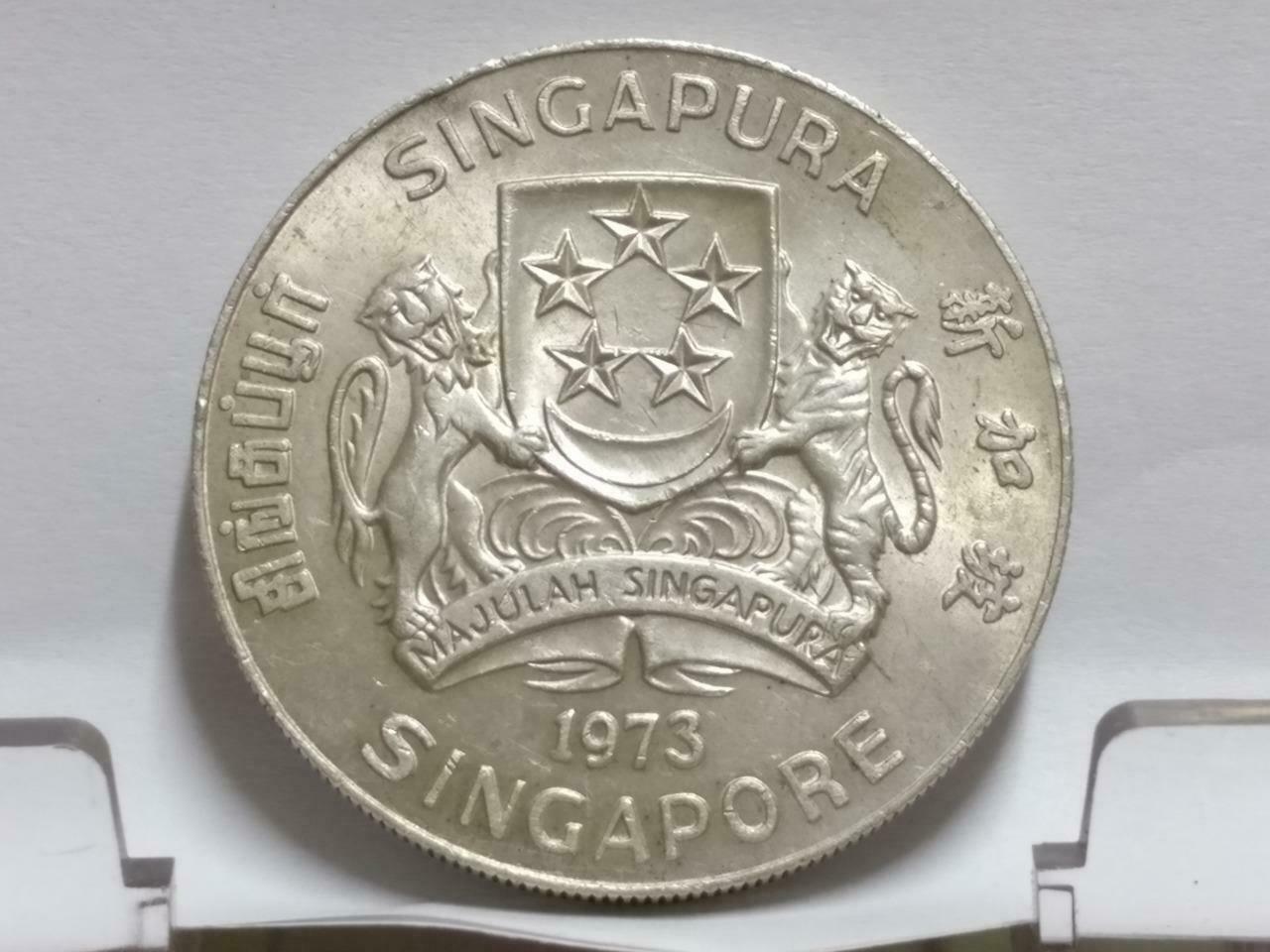 Singapore $10 10 Dollars 1973 Eagles Silver Coin (C018)
