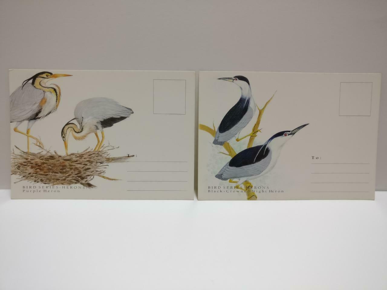 LUCKYPIGEON888 Singapore Philatelic Herons Bird Art Postcard Set Of 4 (E0493)