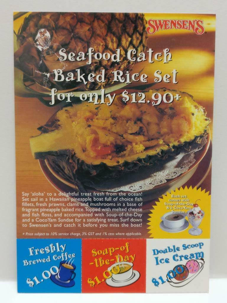 LUCKYPIGEON888 Swensen's Ice Cream Baked Rice 1999 Singapore Ad Postcard (E0137)