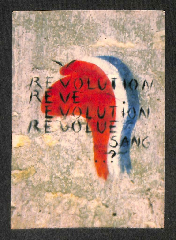 LUCKYPIGEON Revolution Words Graffiti Abstract Art Postcard (C1796)