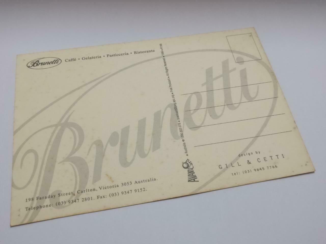 LUCKYPIGEON888 Brunetti Cafe Coffee Cup Machine Australia Ad Postcard (E0037)