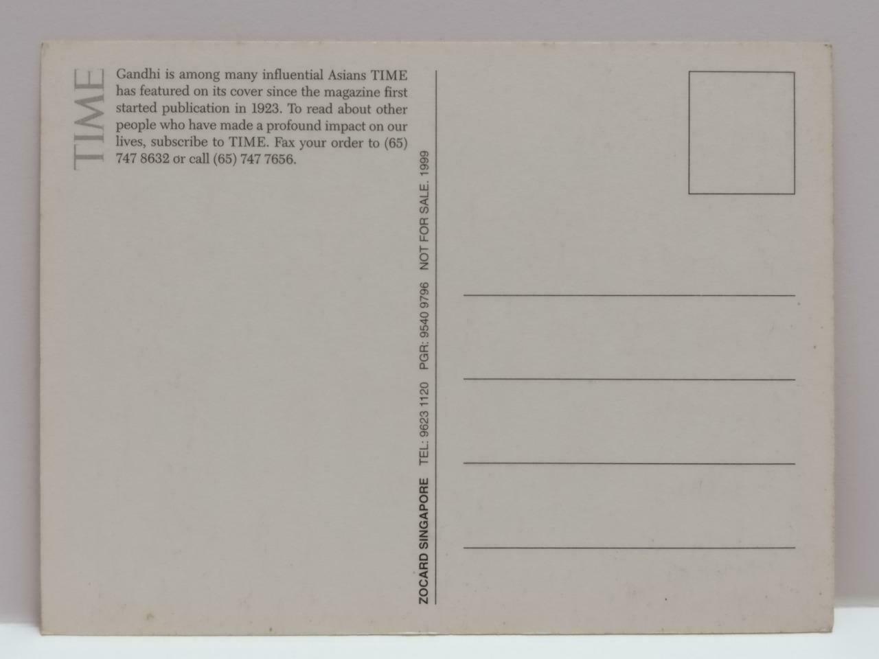 LUCKYPIGEON888 Time Magazine India Gandhi 1999 Singapore Postcard (E0379a)
