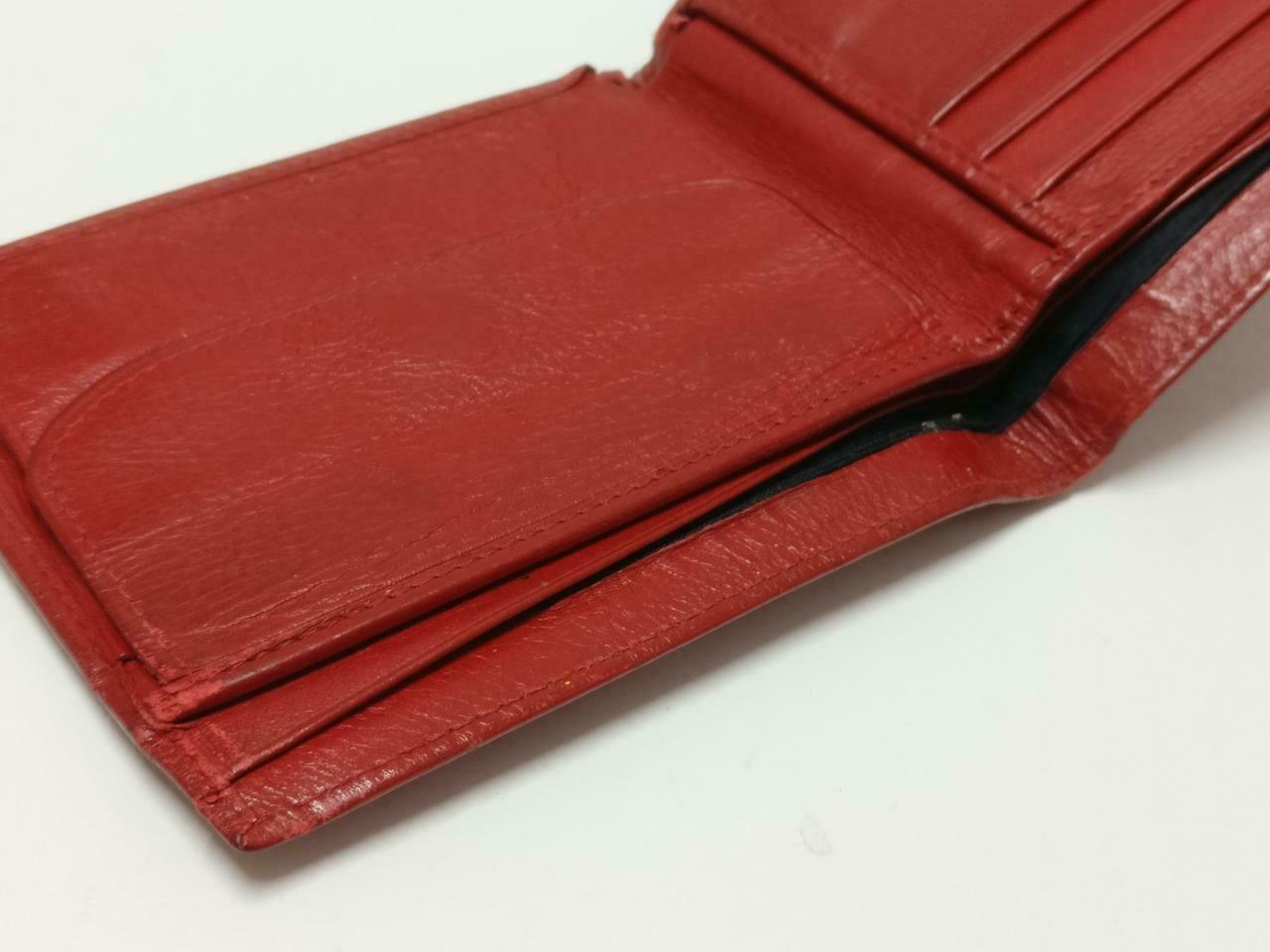 Vintage Rolex Red Leather Bi-Fold Wallet 60.02.55 F/S (A2430)