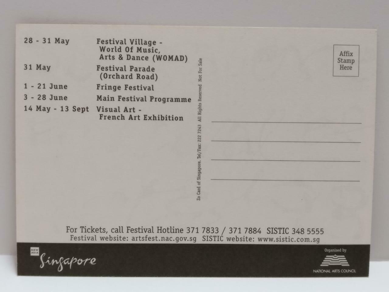 LUCKYPIGEON888 Singapore Arts Festival Flamenco Dancer Plays Postcard (E0292)