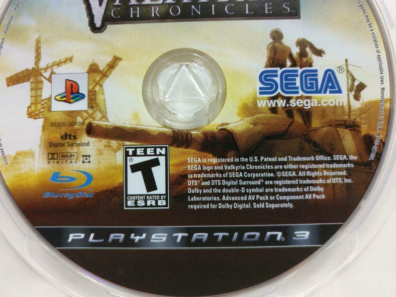 Sony PlayStation 3 PS3 Valkyria Chronicles 2008 USA Game Disc w/ Booklet (GA383)