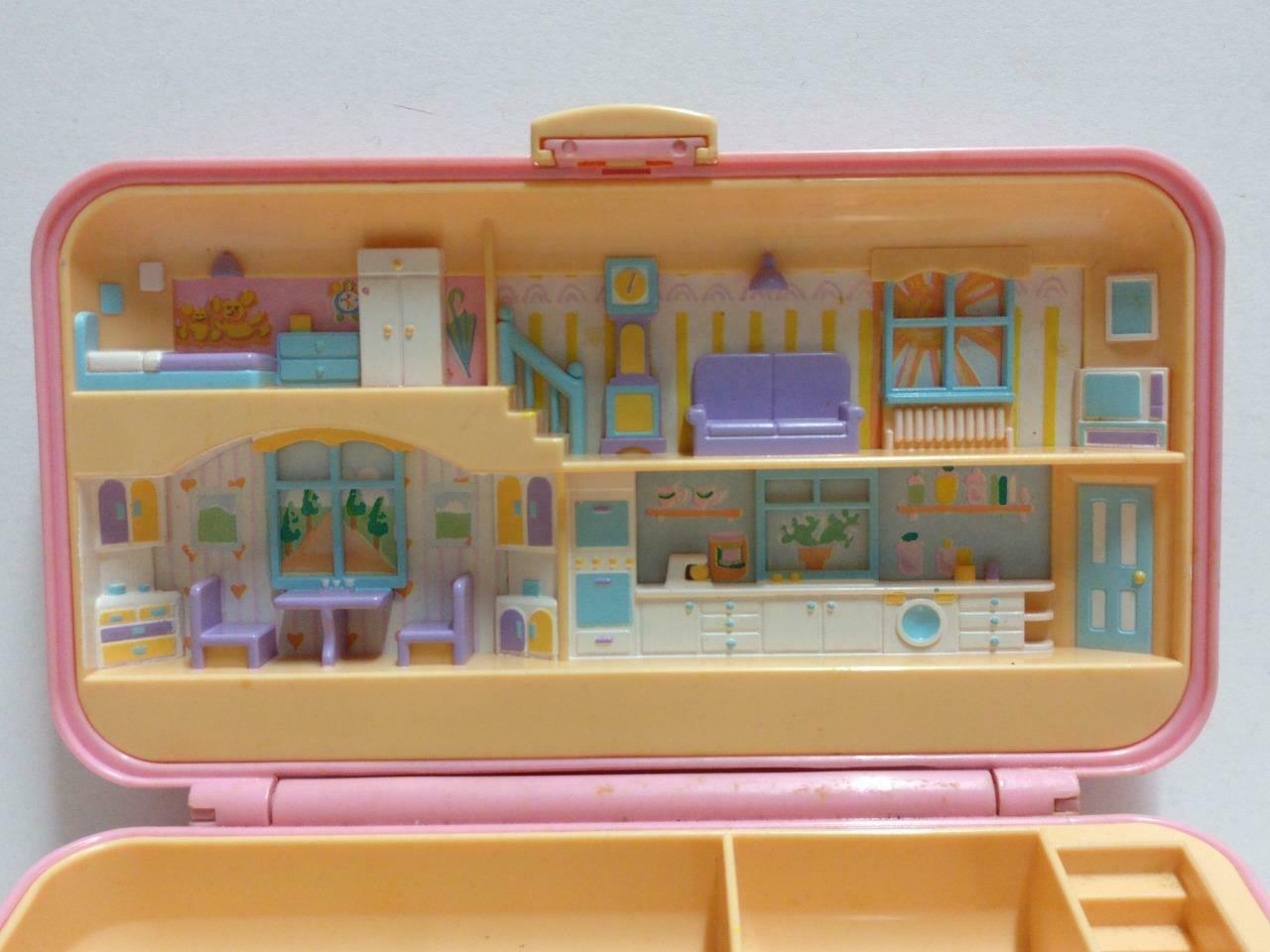 Vintage Polly Pocket 1990 Bluebird Rectangle Pink Compact Only (FTY074)