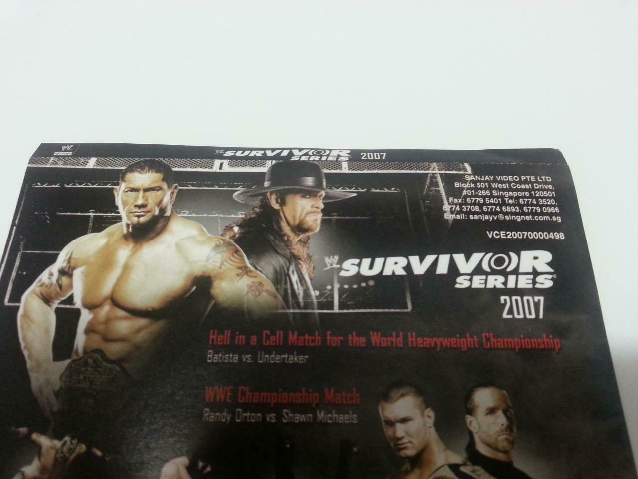 WWE WWF Wrestling RAW Survivor Series 2007 Singapore Only 4x VCD OOP (A856)