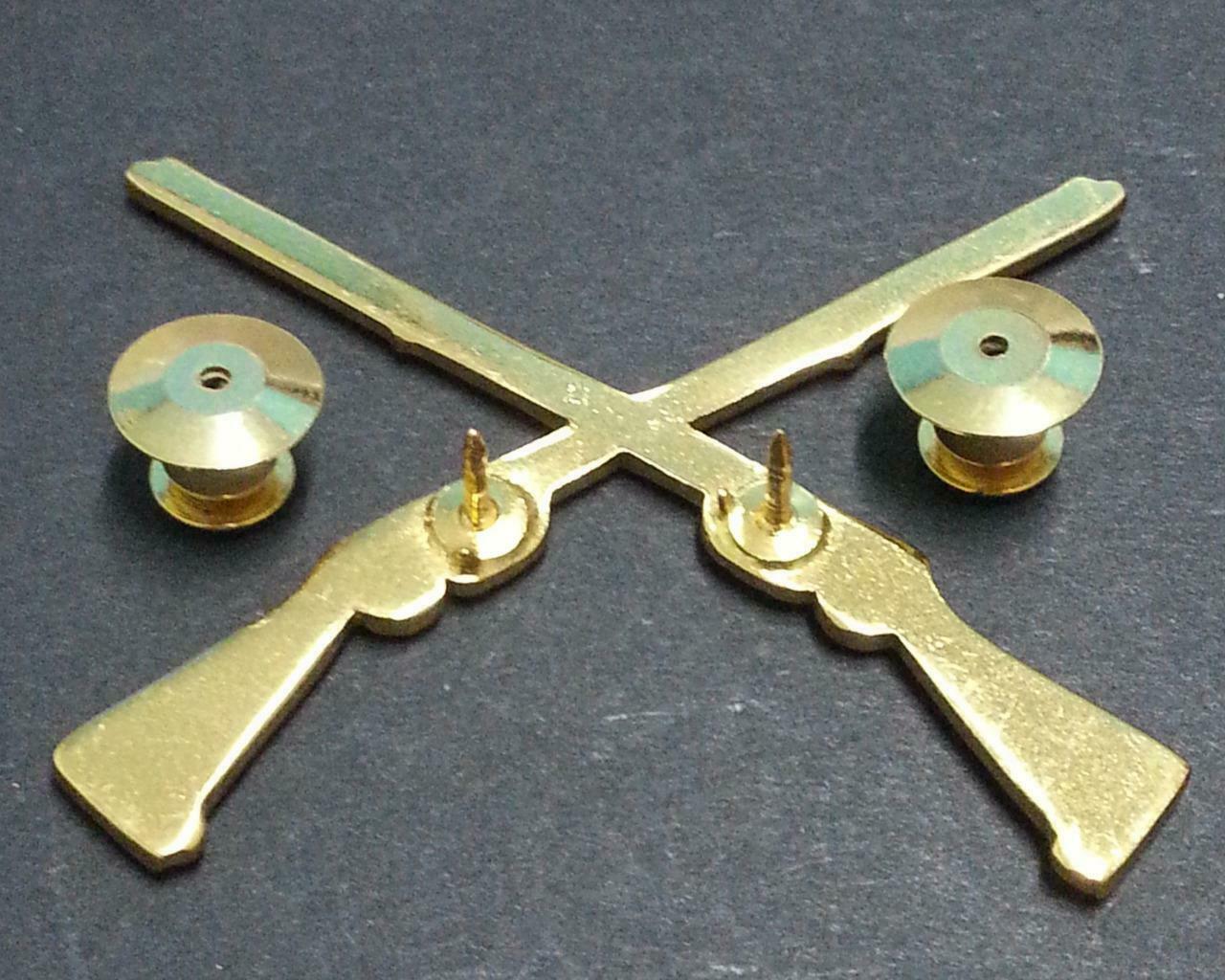 Rare Vintage Singapore Military Army Rifle Gun Gold Plated Pin Badge (B295)