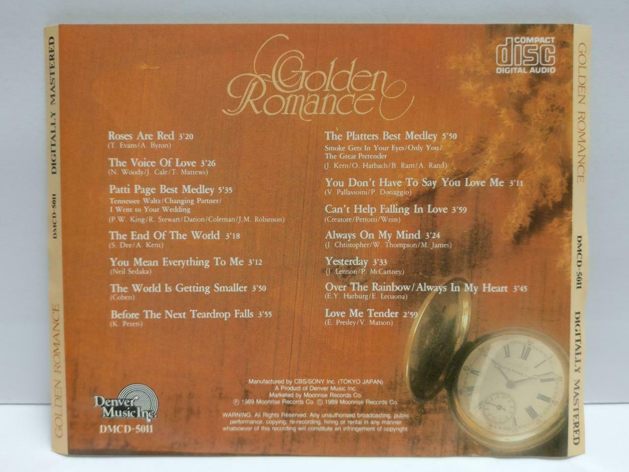 Various Artist Golden Romance The Platters T.Evans 1989 Rare Japan CD (CDS279)
