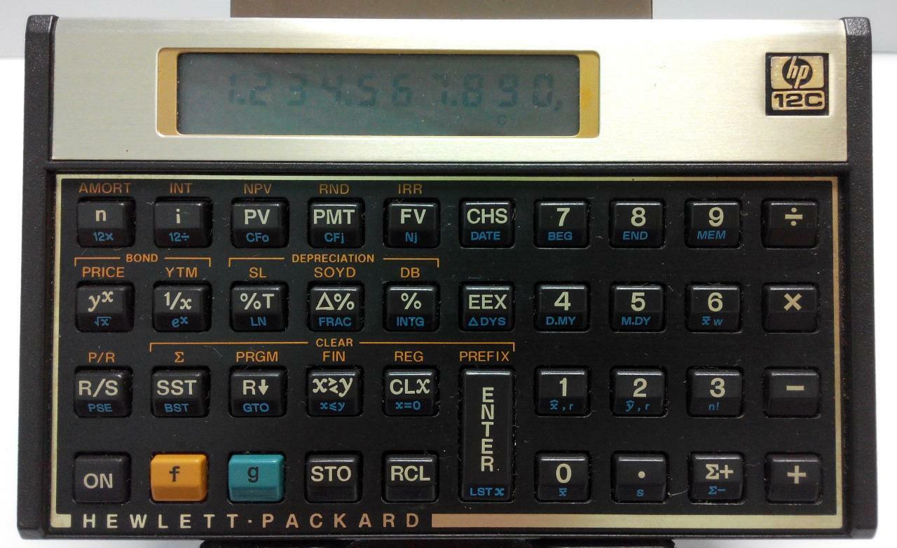 Vintage Hewlett-Packard HP 12C financial Calculator (CA008)