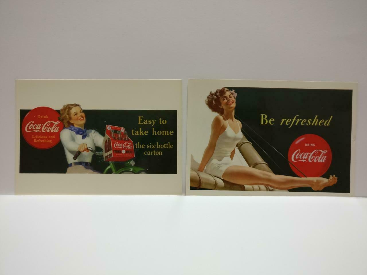 LUCKYPIGEON888 Coca Cola Coke Retro Women 1997 Italy Postcard Set Of 5 (E0471)