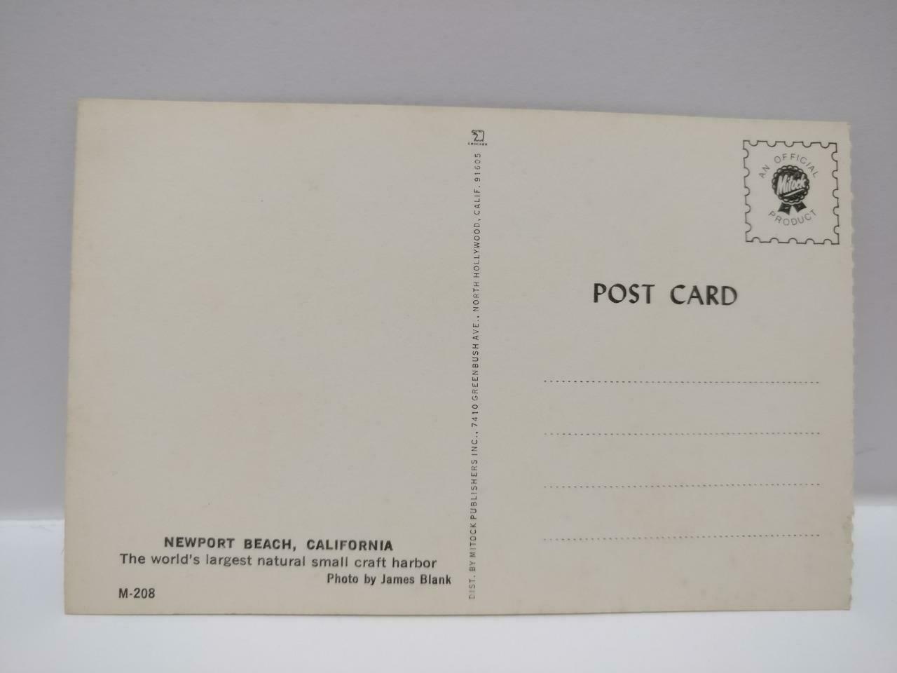 VTG Newport Beach California Small Craft Harbor Boats Color USA Postcard (P618)