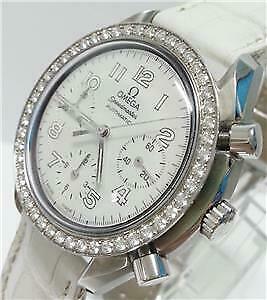 Authentic Omega Speedmaster Chronograph Automatic Watch Diamonds Bezel MOP