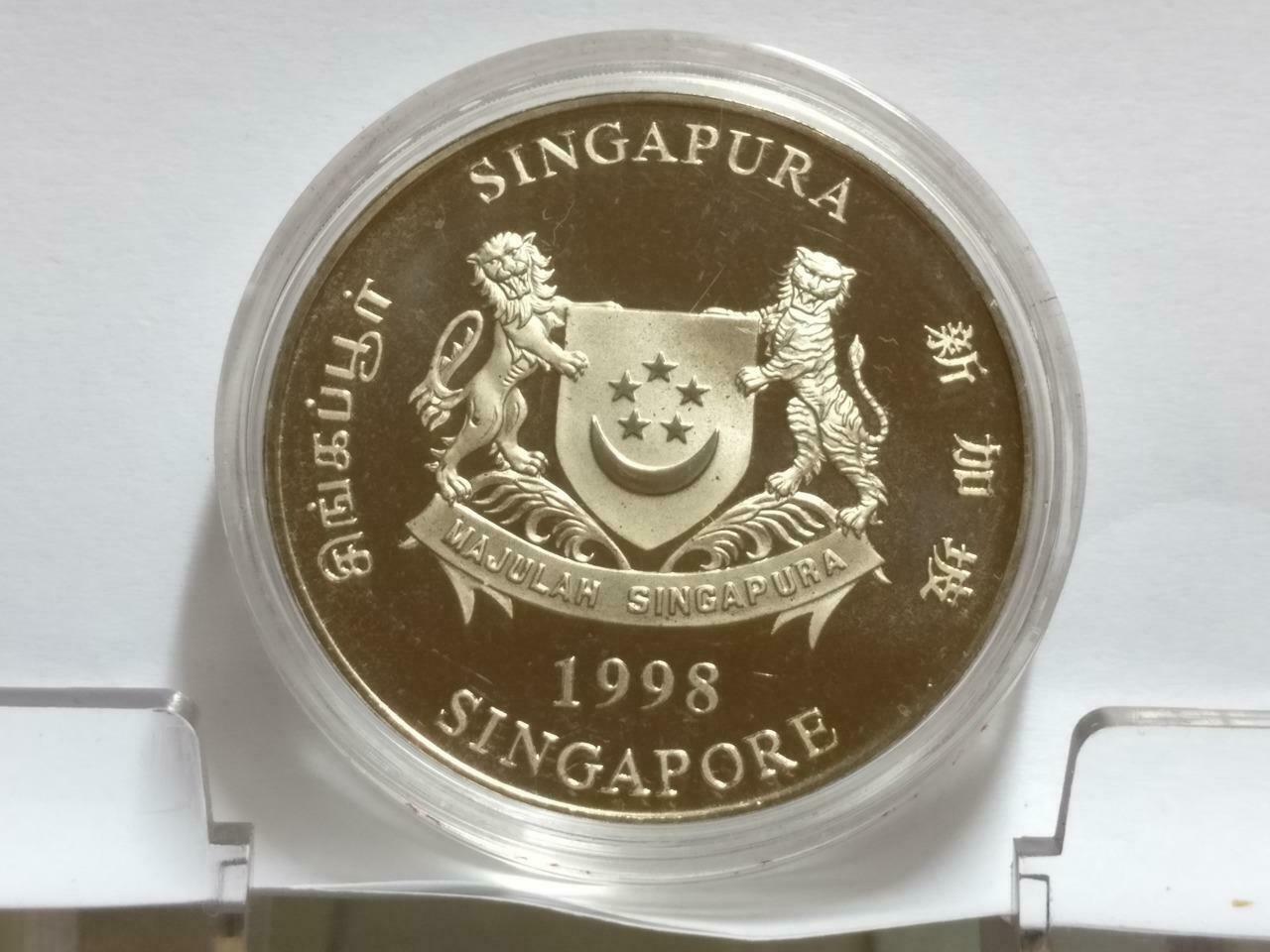 Singapore $10 Tiger 1998 2nd Series Zodiac Copper Nickel Coin (C030)