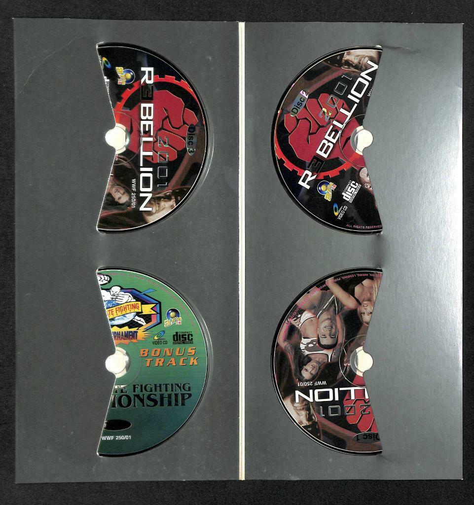 WWE WWF Wrestling Rebellion 2001 Rare Malaysia 4x VCD Video CD OOP (A1415)