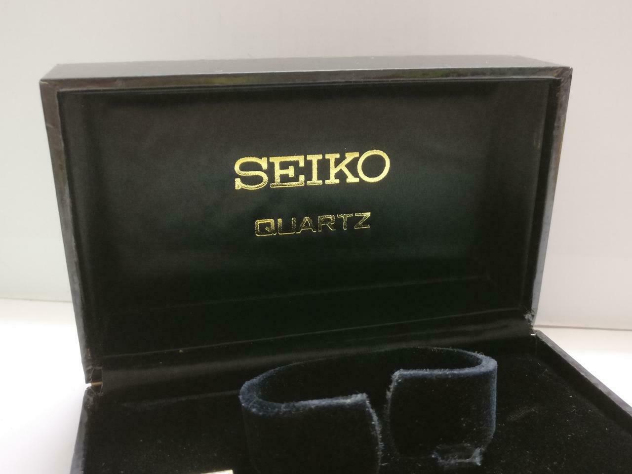 Vintage Japan Seiko Quartz Watch Rectangle Black Empty Box Gift Box (BX028)