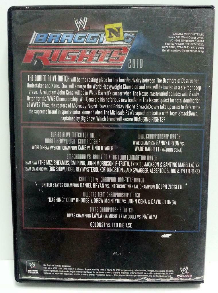 WWE WWF Wrestling CM Punk R Truth Bragging Rights 2010 Singapore DVD (A1063)