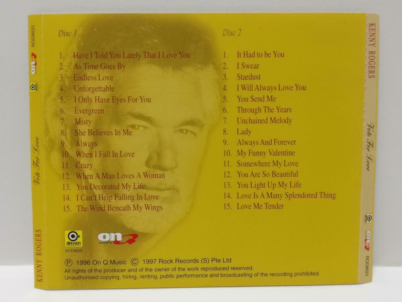 Kenny Rogers Vote For Love 1997 Mega Rare Rock Record Singapore CD CDS487