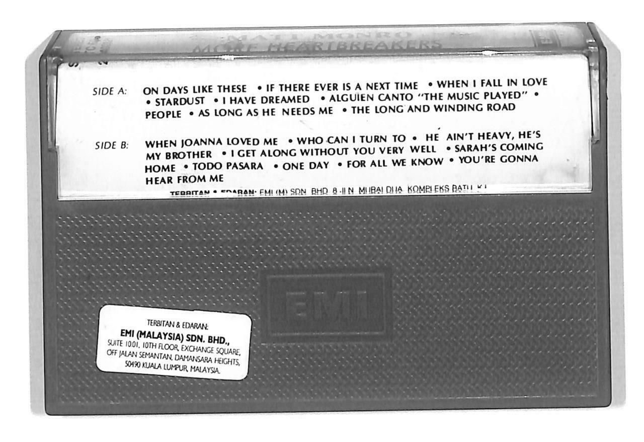 Rare Matt Monro More Heartbreakers Stardust EMI Malaysia English Cassette CT884