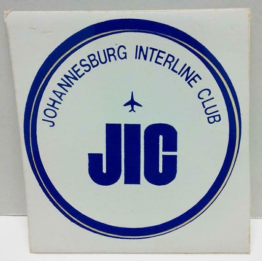 Vintage 80’s Sticker JIC Johannesburg Interline Club Airlines F/S (A763)
