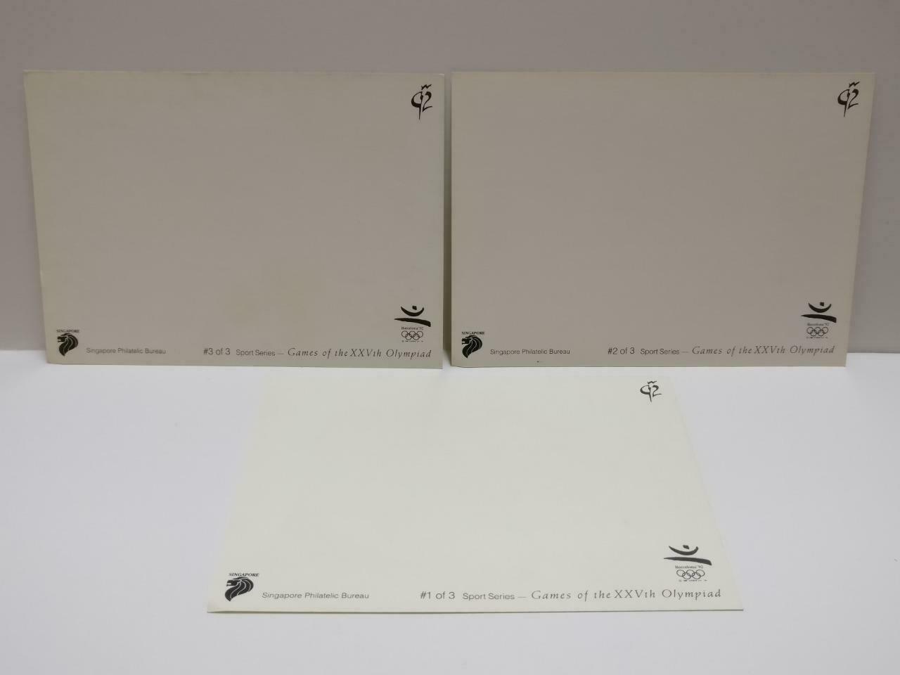 LUCKYPIGEON888 Sports Swimming Football Sketch Singapore Postcard Lot Of 3 E0495