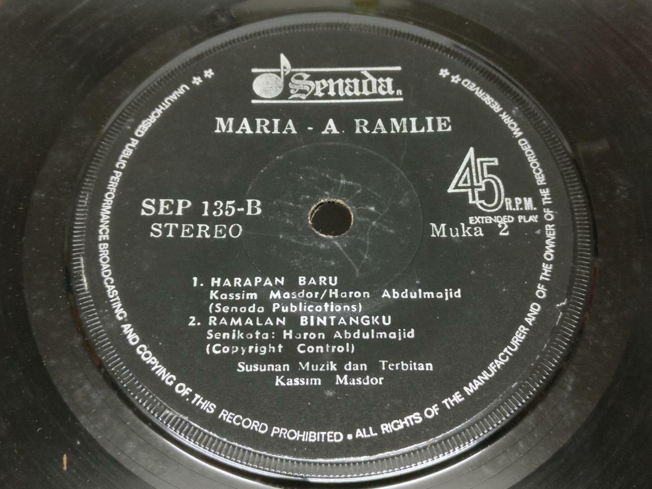 Malaysia Malay A. Ramlie & Maria Psych Garage Singapore 7" 45 Rpm EP (EP405)