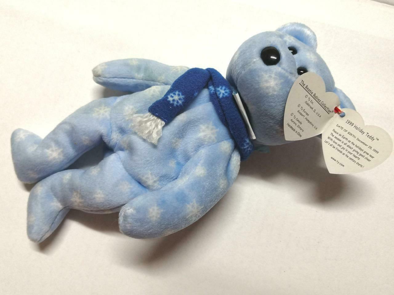Vintage Ty Beanie Babies Bear Snowflake Scarf 1999 Plush Soft Toy F/S (PTY115)