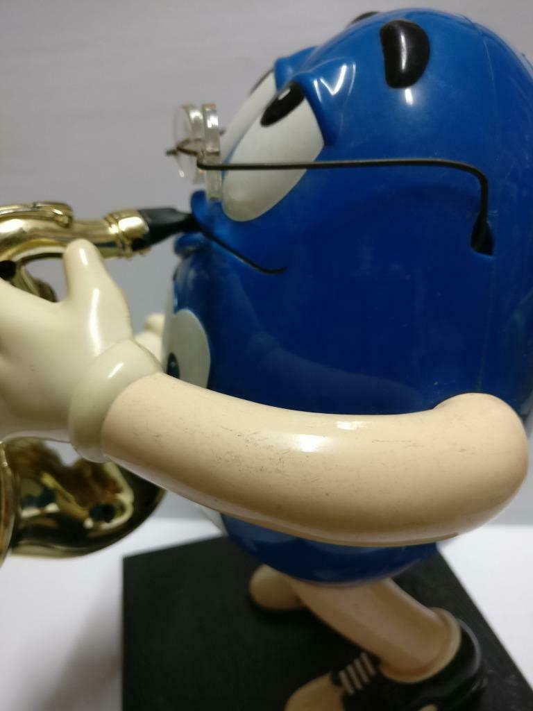 M&M's M&M Chocolate Blue Glasses Saxophone Candy Dispenser No Box  (A2183) *5