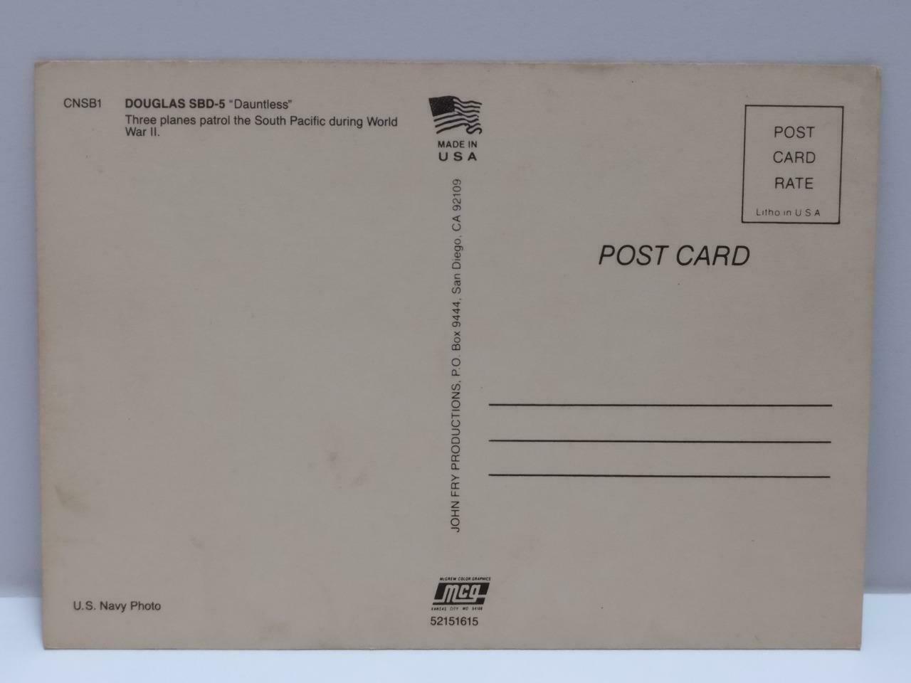 LUCKYPIGEON888 USA Douglas SBD-5 Dauntless Military Airplane Postcard (E0405)