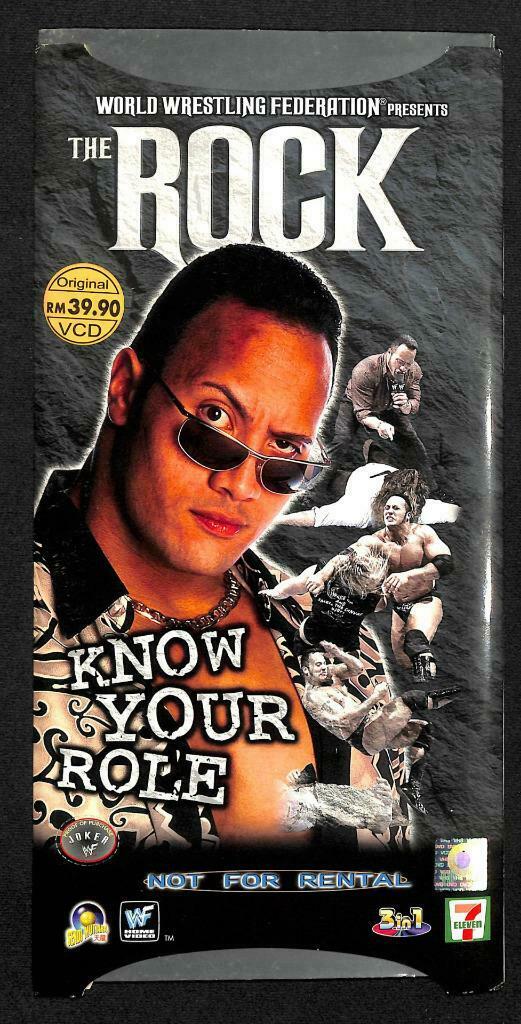 WWE WWF Wrestling The ROCK Know Your Role Malaysia 3x VCD Video CD OOP (A1414)