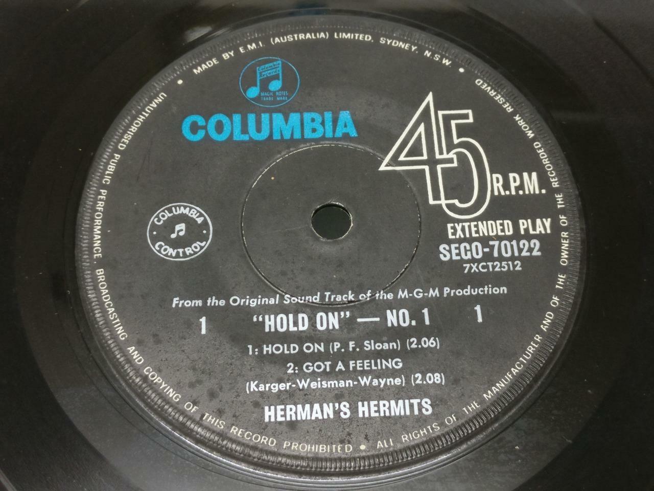 Hold On! Herman's Hermits OST Australia English EP 7" (EP103)