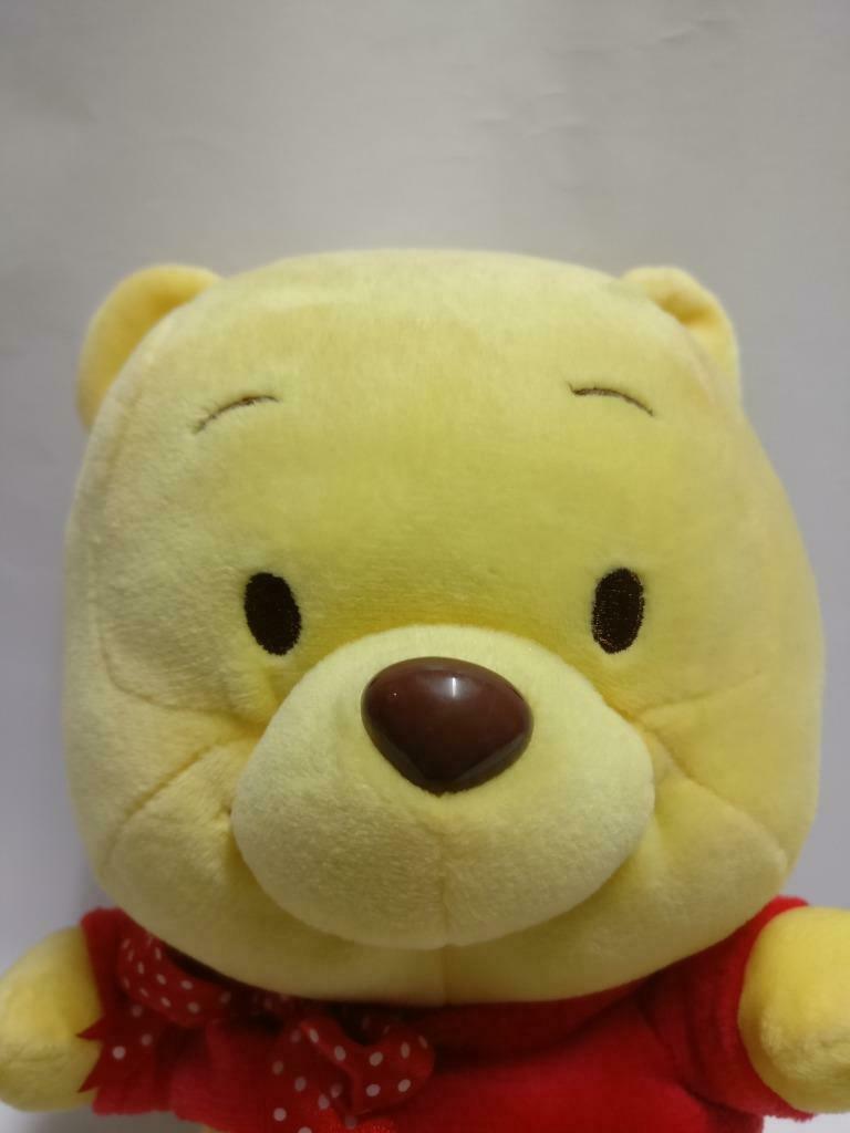 Disney Cute Winnie The Pooh Red Ribbon 8" Plush Soft Toy F/S (PTY076)