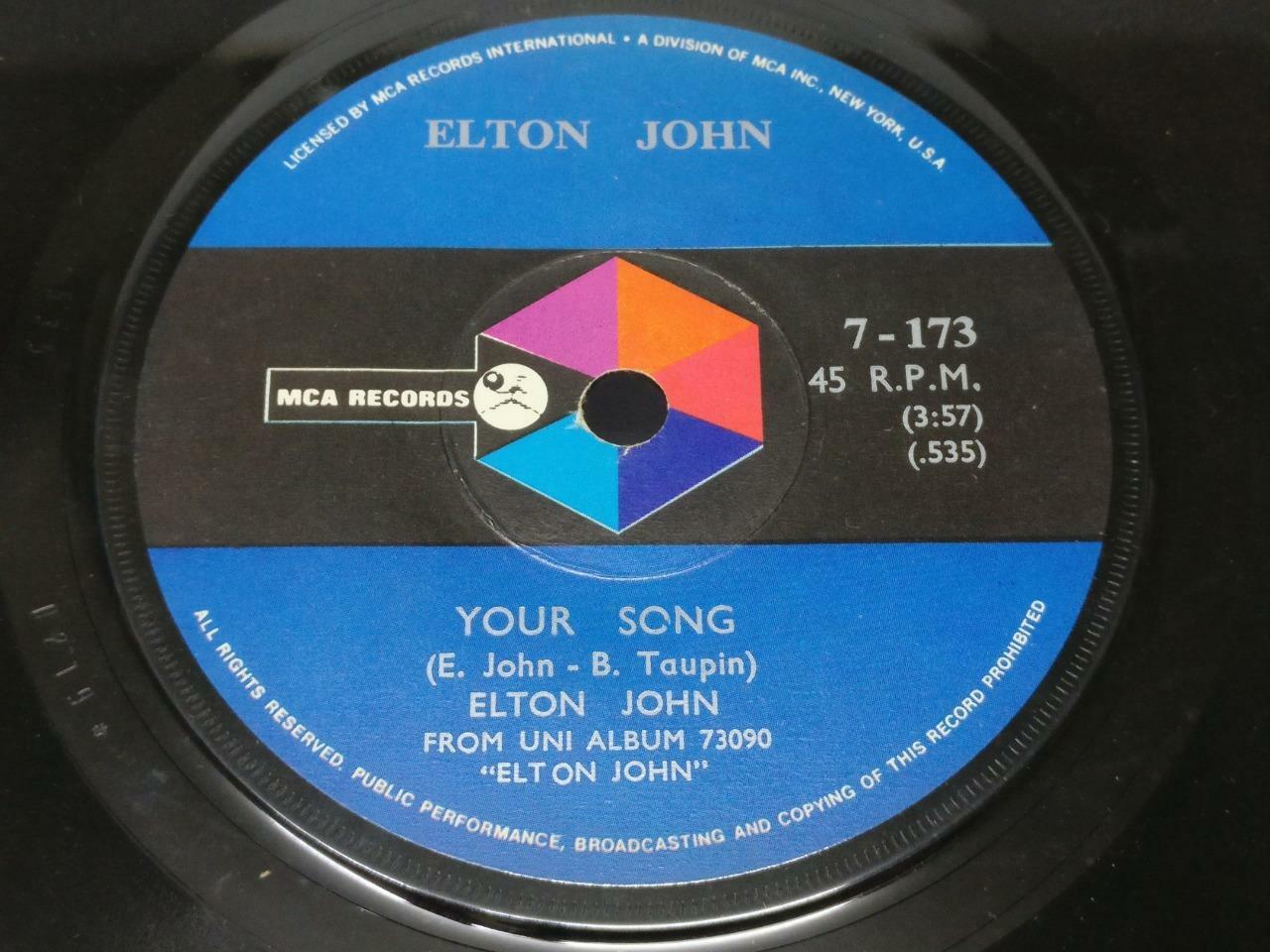 Elton John Your Song Take Me To The Pilot MCA Rare Singapore 7" EP EP067