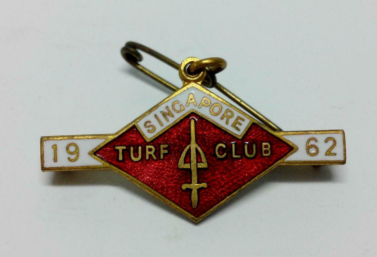 Mega Rare Vintage Singapore Turf Club 1962 W.O. Lewis (Badges) Pin Badge (B363)