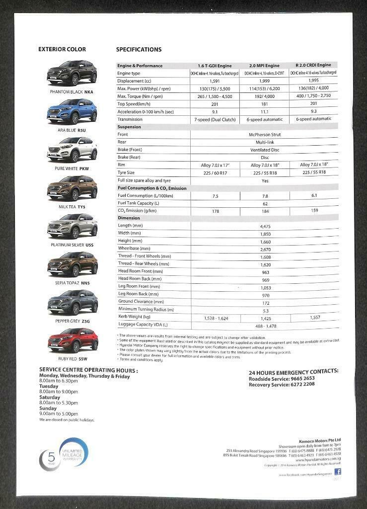 Hyundai Singapore Car Catalogue Tucson M024