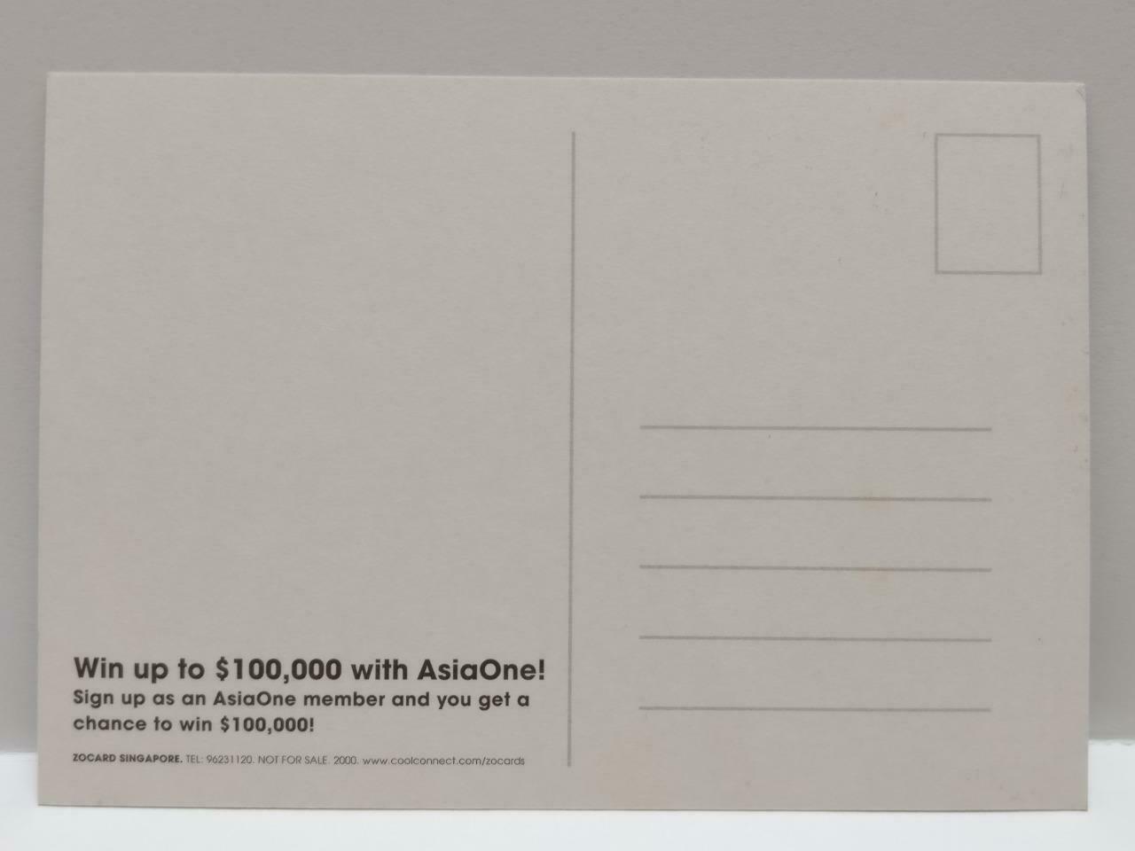 LUCKYPIGEON888 Asiaone Sunflower Umbrella 2000 Singapore Ad Postcard (E0181)