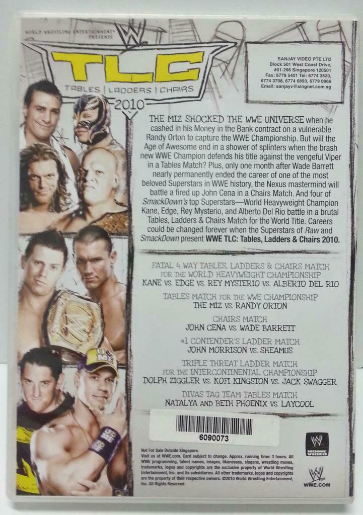 WWE WWF Wrestling Rey Mysterio TLC Tables Ladders Chairs 2010 Singapore DVD A729