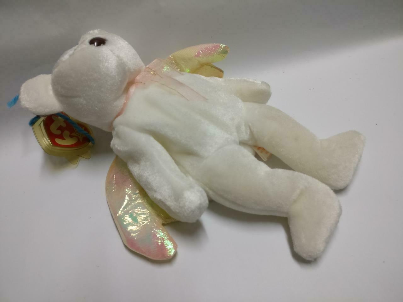 Vintage Ty Beanie Babies Halo White Angel Bear 1998 KR Plush Soft Toy (PTY114)