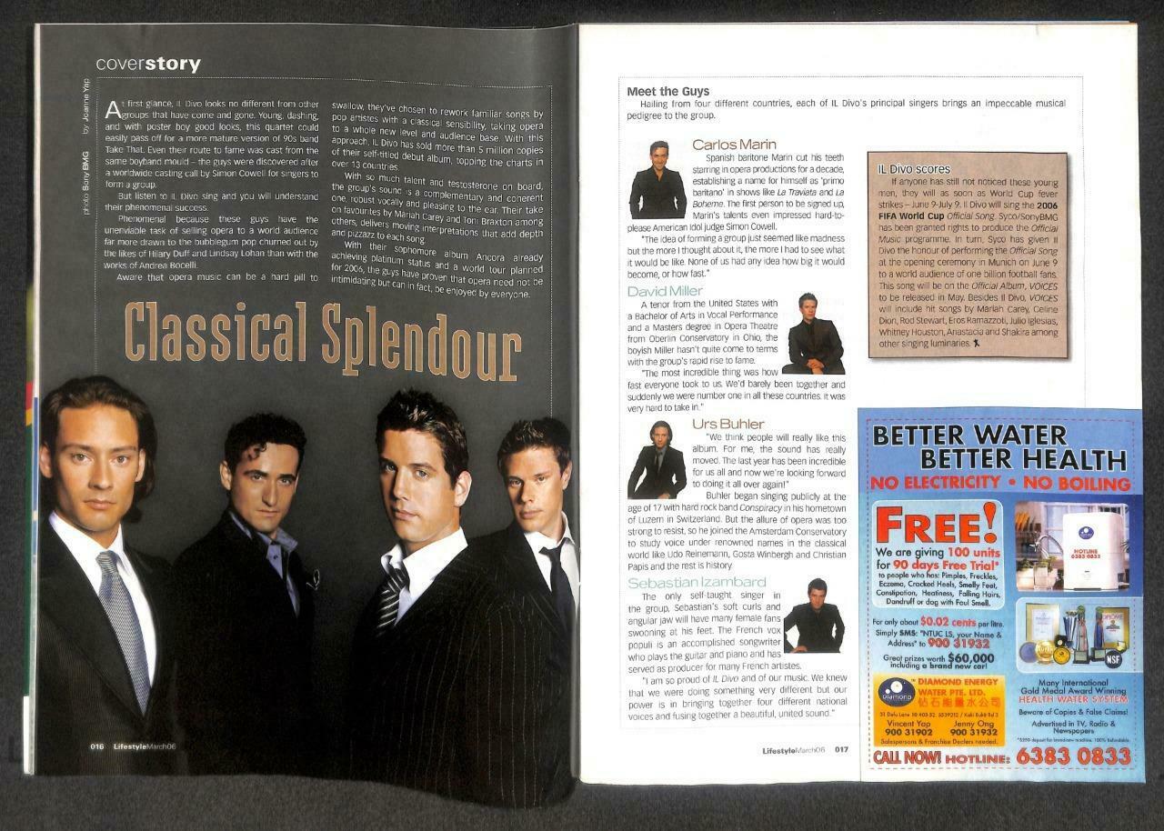 Singapore Lifestyle Magazine 2006 IL Divo Classical Singing Hunks F/S M121 E