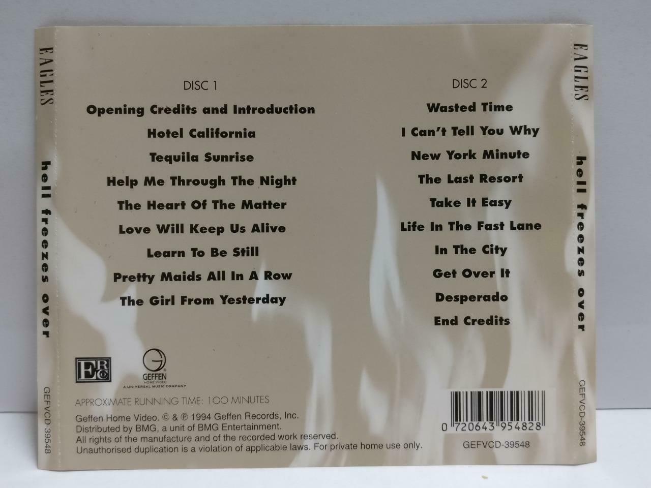 Eagles Hell Freezes Over Singapore Censor Sticker English Video CD 2x VCD CDS236