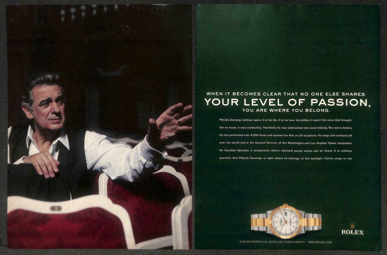 Vintage 2003 Rolex Watch Turn-O-Graph Magazine Advertisement Print Ad x 2 P969