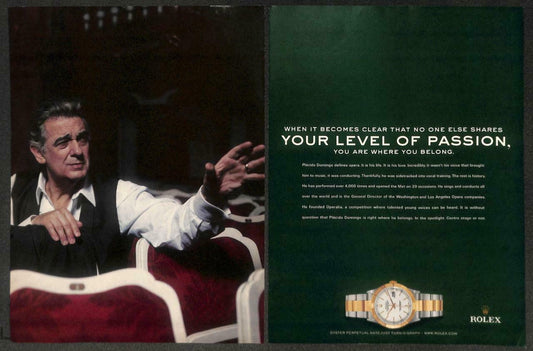 Vintage 2003 Rolex Watch Turn-O-Graph Magazine Advertisement Print Ad x 2 P969