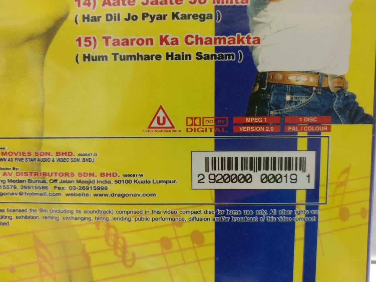 India Bollywood Karaoke Hits Salman Khan Malaysia Video CD VCD CD996
