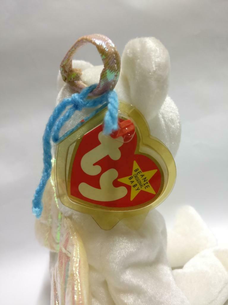 Vintage Ty Beanie Babies Halo White Angel Bear 1998 KR Plush Soft Toy (PTY114)