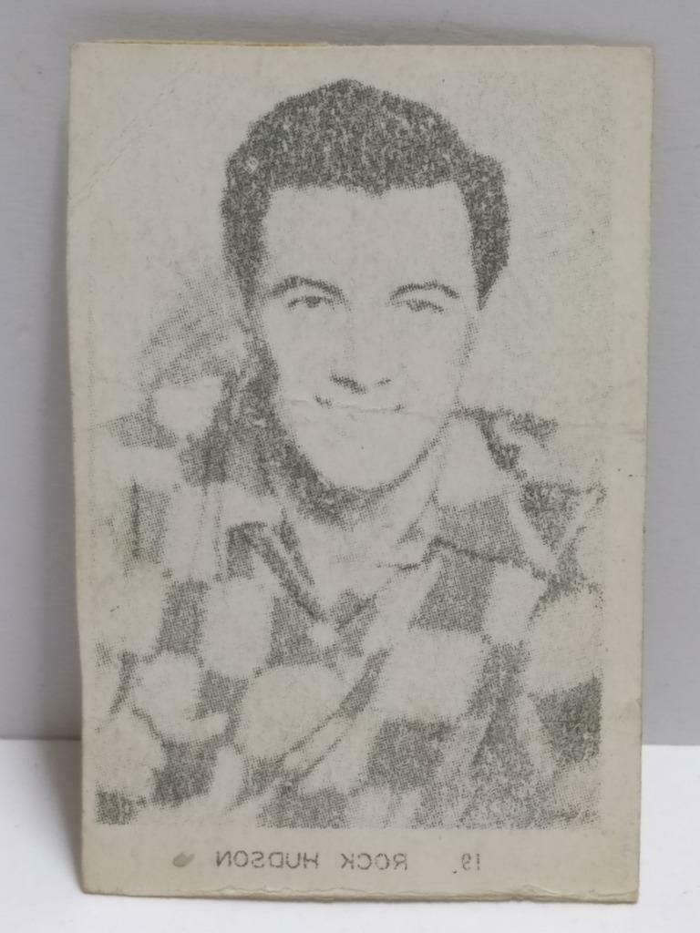 Vintage Actor Rock Hudson Colour Mini Photo Trading Card F/S (A2317)