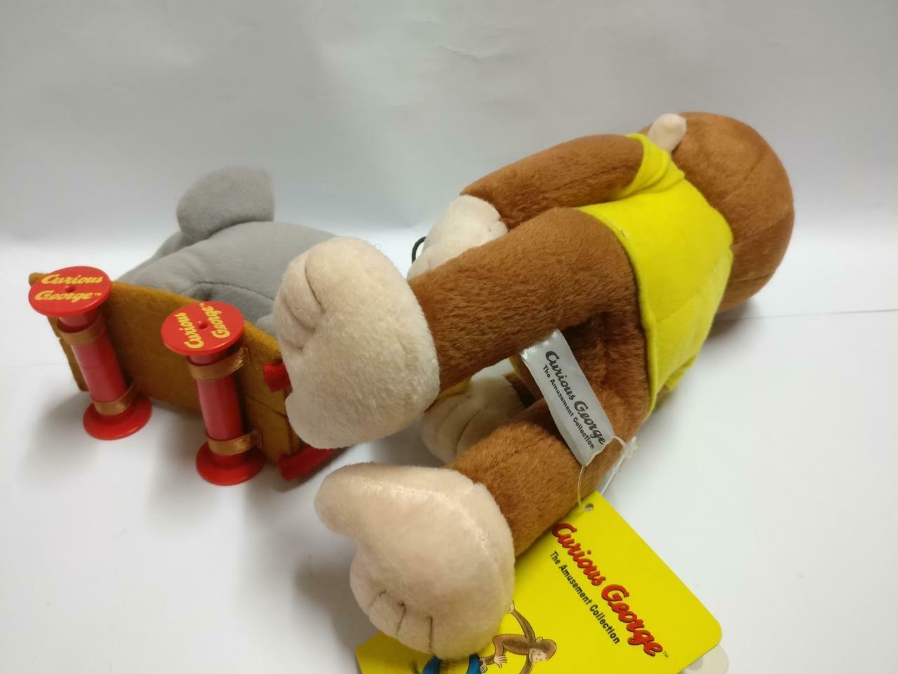 Japan Rare Prize Curious George & Elephant 11" Plush Soft Toy F/S (PTY085)