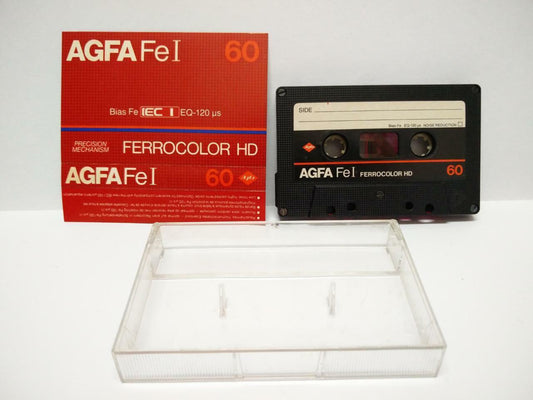 Used  Blank Tapes AGFA FeI 60 Ferrocolor HD Germany Cassette Tape x 01 (CT007)