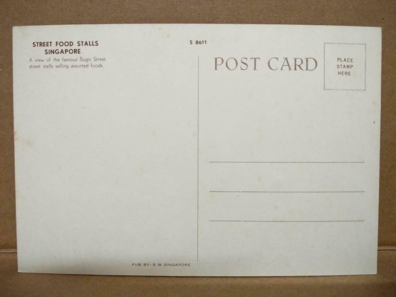LUCKYPIGEON Bugis Street Food Stalls Assorted Food Singapore Postcard (C2004)