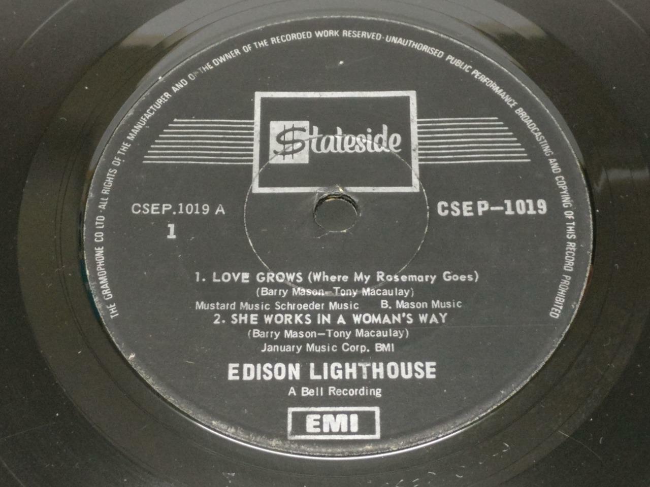 Edison Lighthouse Love Grows Rare Stateside EMI Singapore 7" EP (EP058)