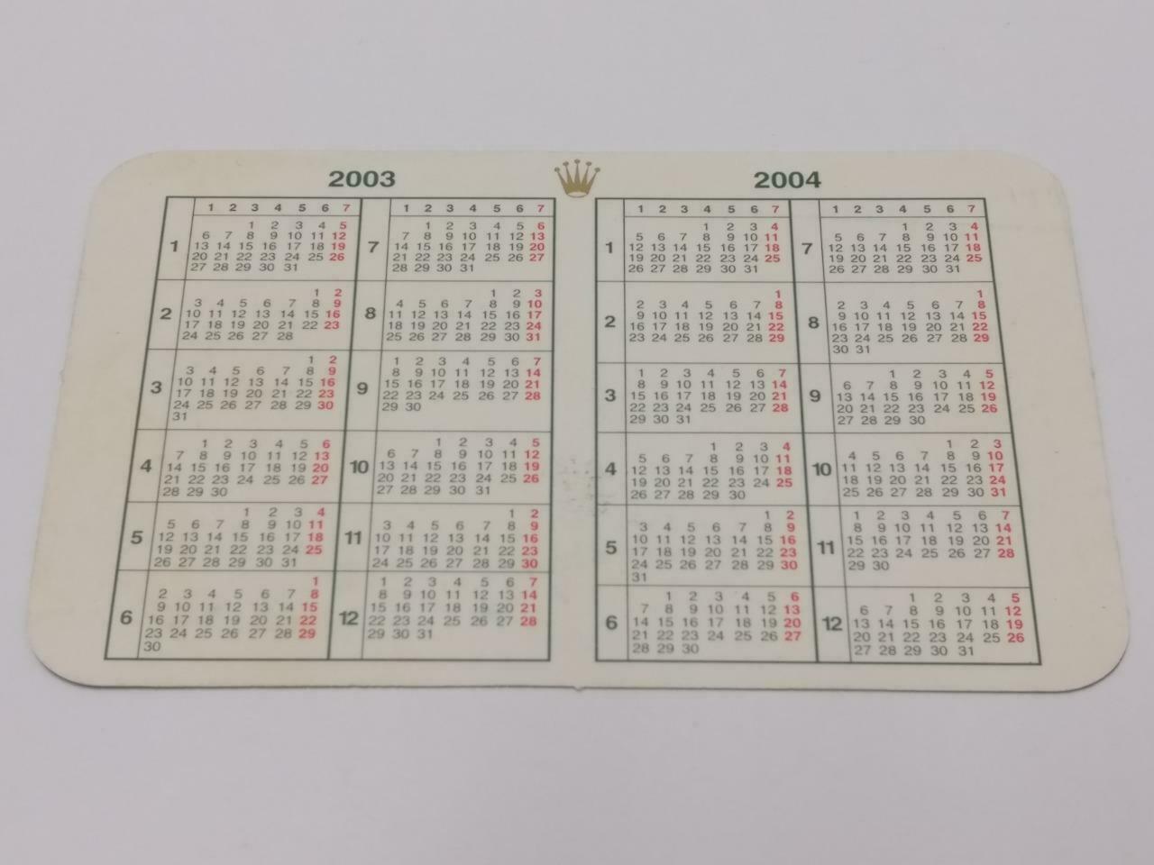 Vintage Rolex 2000 To 2004 Calendar Card x4 F/S (A2418)